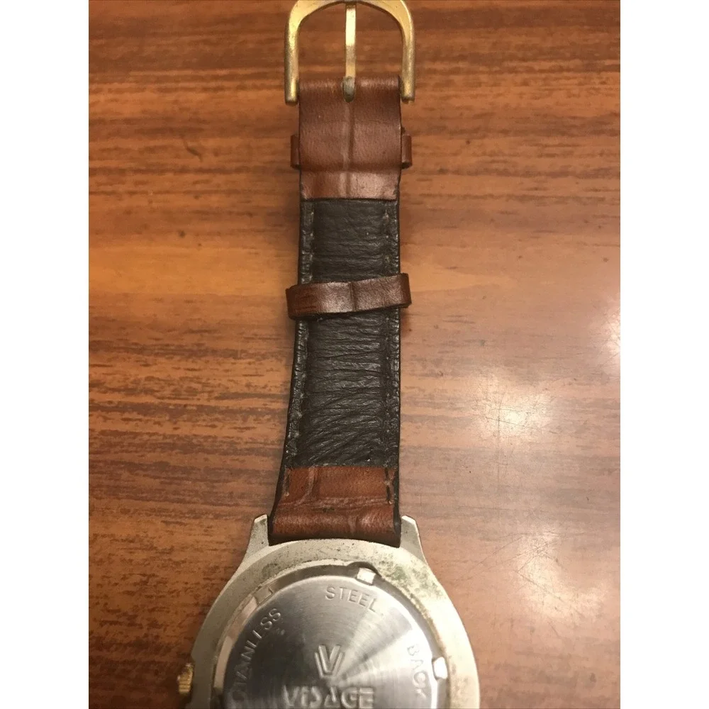 Mens‎ Vintage VISAGE Leather Band Watch